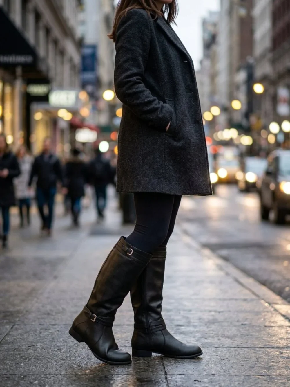 Comfortview The Janis Black Tall Leather Wide Calf Boots Size 9 1/2 W - Picture 10 of 10